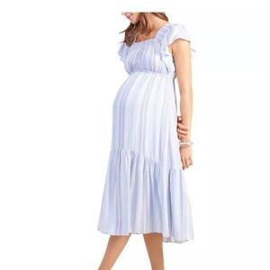 Ingrid & Isabel Maternity Flutter Sleeve Midi Dress